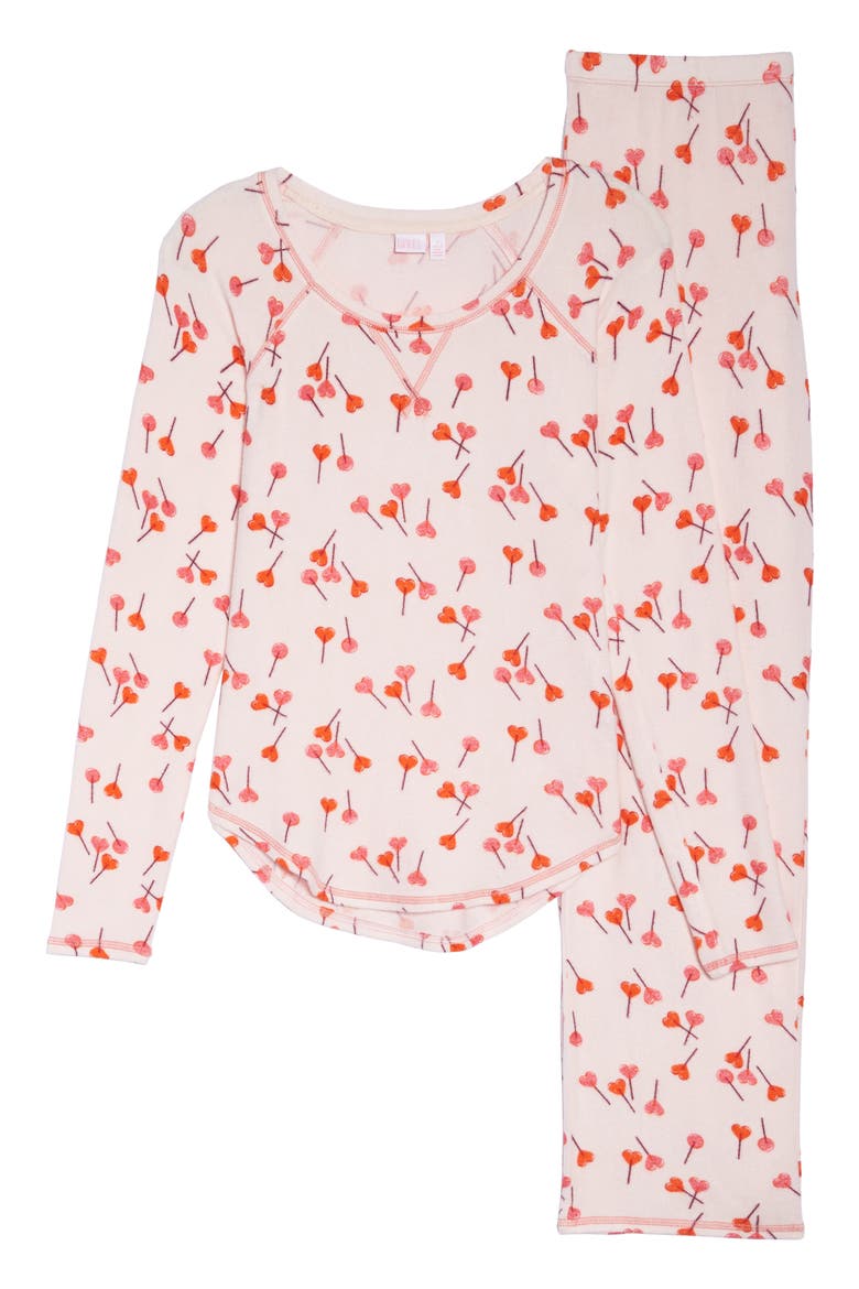 Knit Girlfriend Pajamas, Alternate, color, PINK BREATH BE MINE