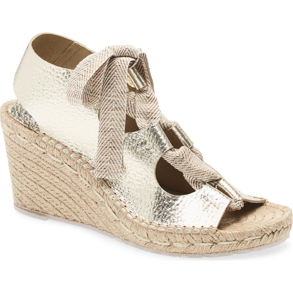 Pedro Garcia Otelia Espadrille Wedge Sandal In Metallic