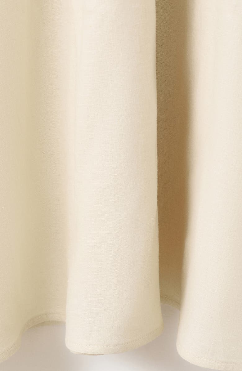 MANGO Ruffle Linen Blend Midi Dress, Alternate, color, 