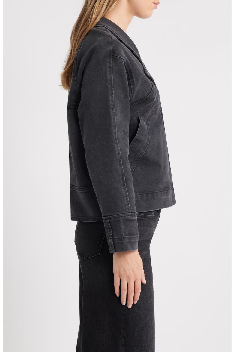 Spliced Denim Jacket, Alternate, color, DARK VINTAGE WASH