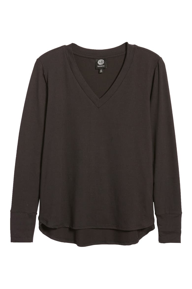 V-Neck Butter Top, Alternate, color, BLACK