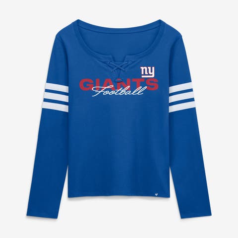 Women's Fanatics  Royal New York Giants Team First Coverage Scheme Lace-Up Long Sleeve T-Shirt
