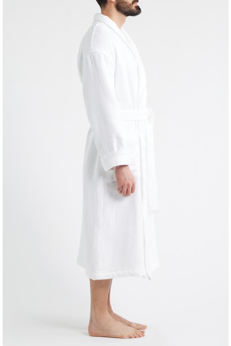 Aberdeen Waffle Knit Robe, Alternate, color, WHITE