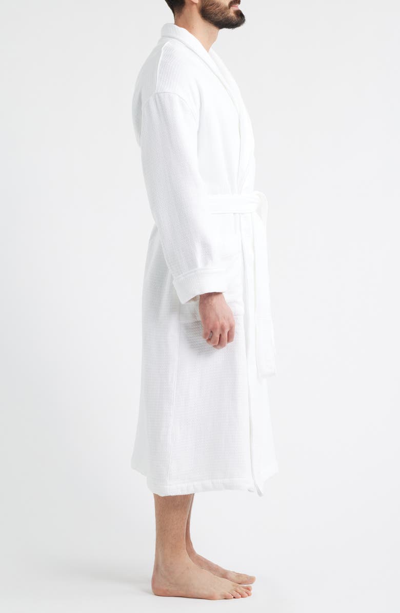 Majestic International Aberdeen Waffle Knit Robe, Alternate, color, White