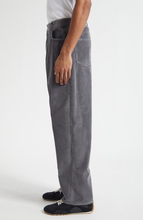 Bottega Veneta Matt Wide Leg Corduroy Pants In Gray