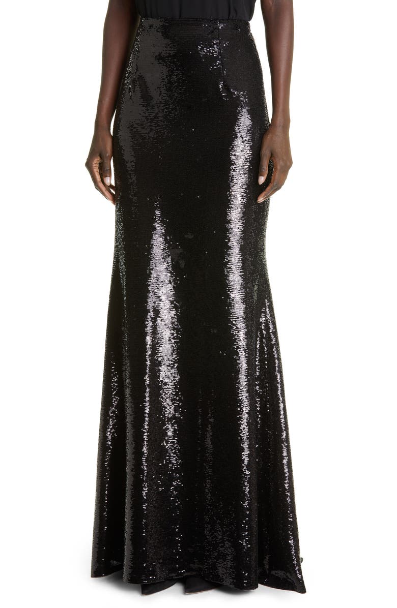 Carolina Herrera Sequin Evening Skirt, Alternate, color, 