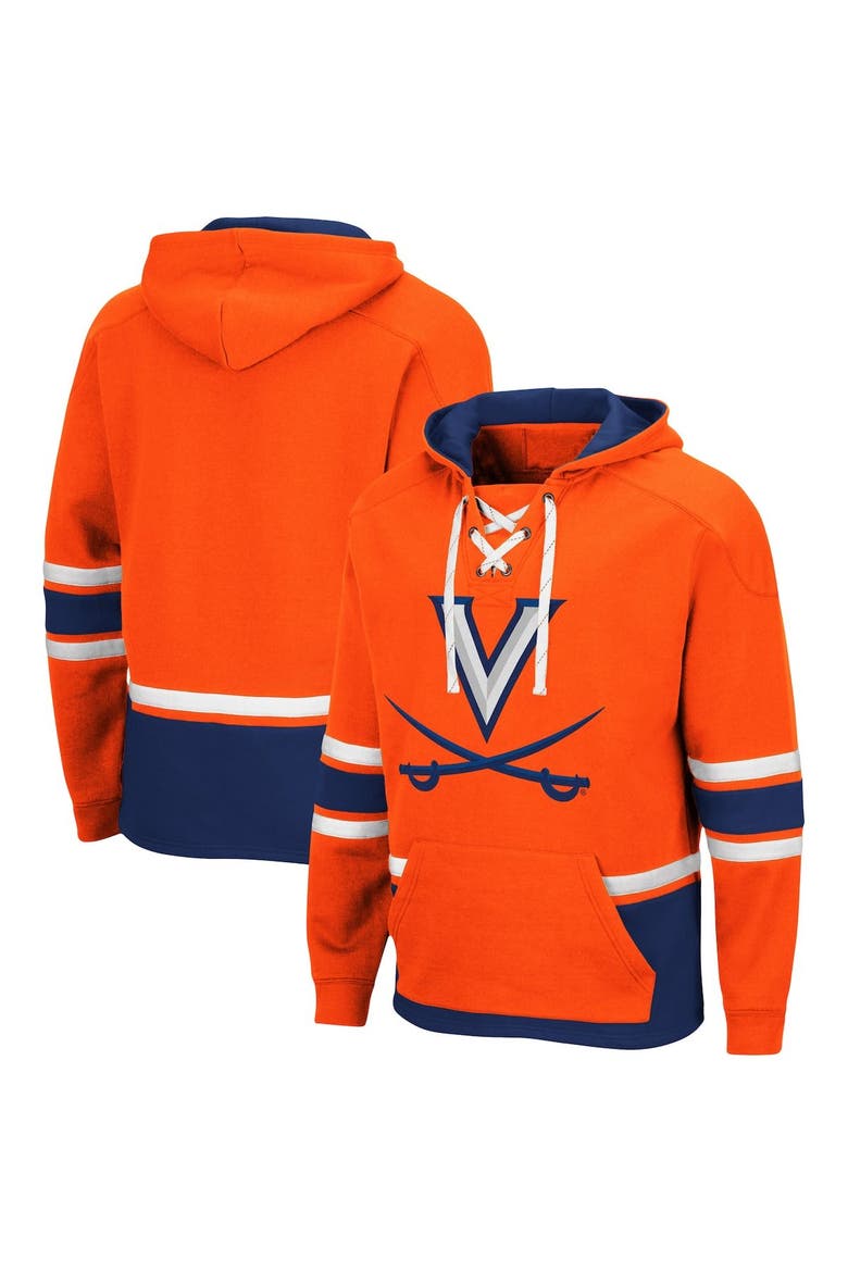 Men's Colosseum Orange Virginia Cavaliers Lace Up 3.0 Pullover Hoodie, Main, color, Orange