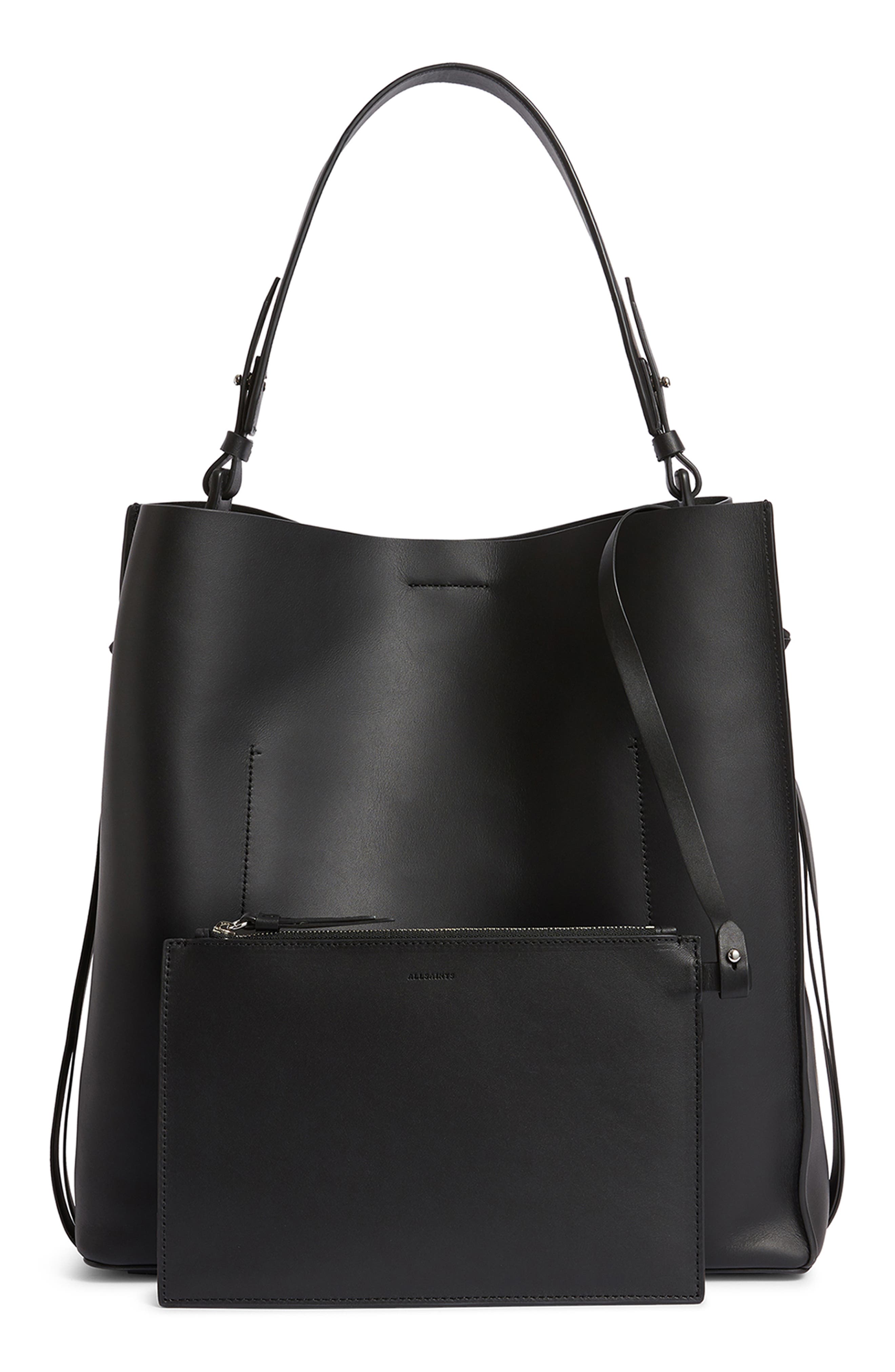 AllSaints Voltaire North/South Leather Tote, Alternate, color, 