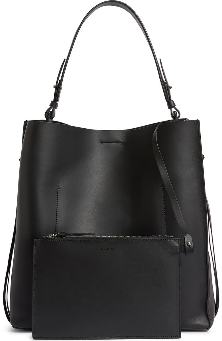 AllSaints Voltaire North/South Leather Tote, Alternate, color,