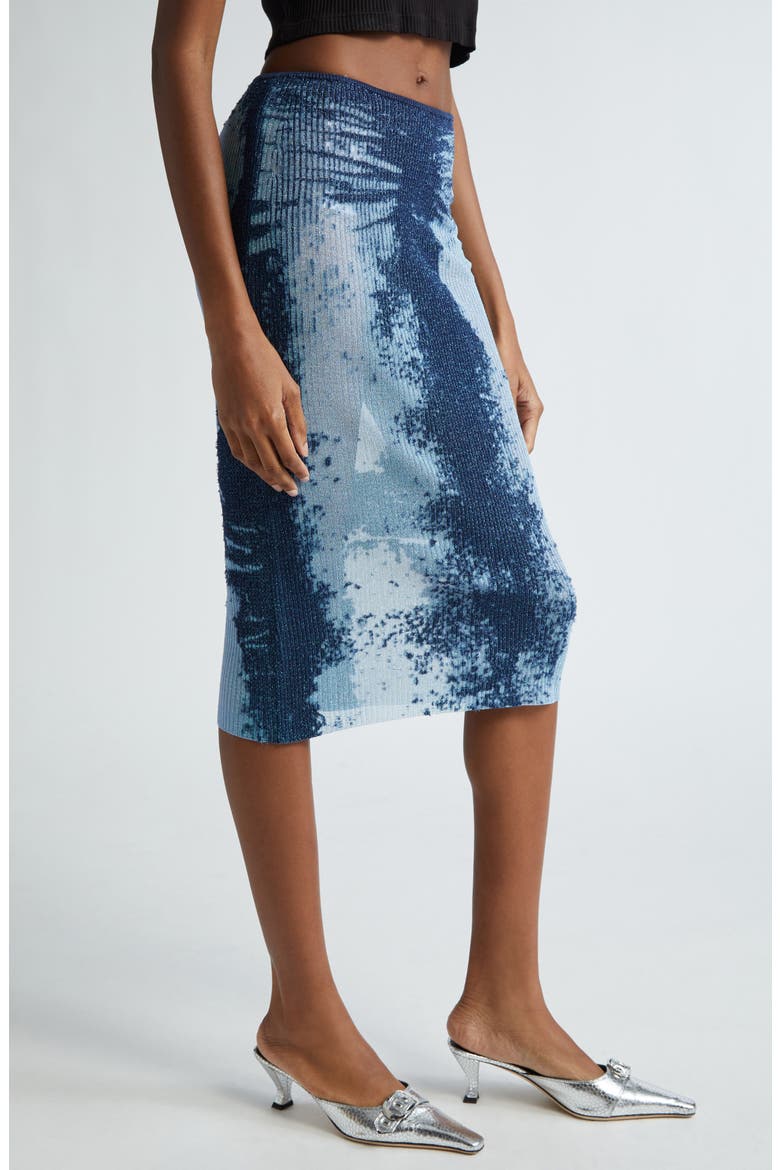 M-Begonia Rib Sweater Skirt, Alternate, color, BLUE LUREX
