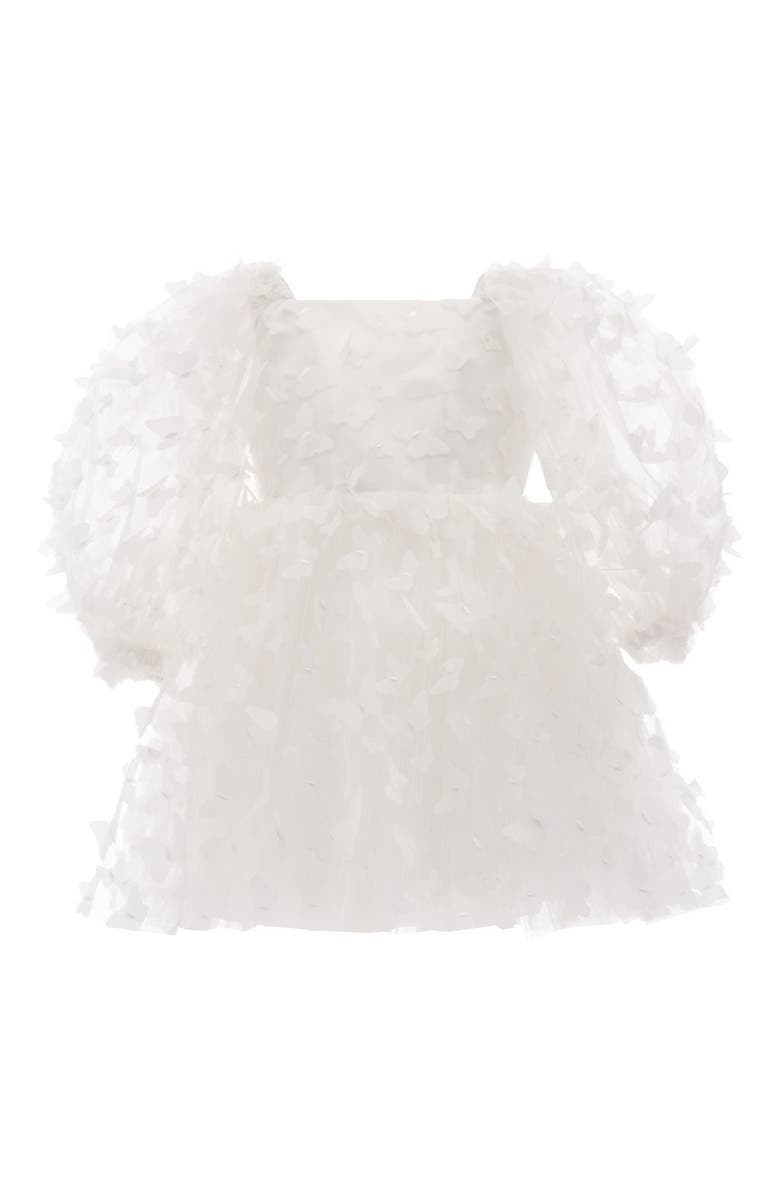 Tulleen Bell Mariposa Dress, Alternate, color, White