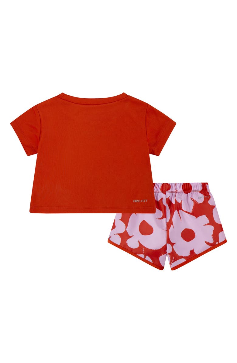 Nike Floral Print Dri-FIT Sprinter T-Shirt & Shorts Set, Alternate, color, Picante Red