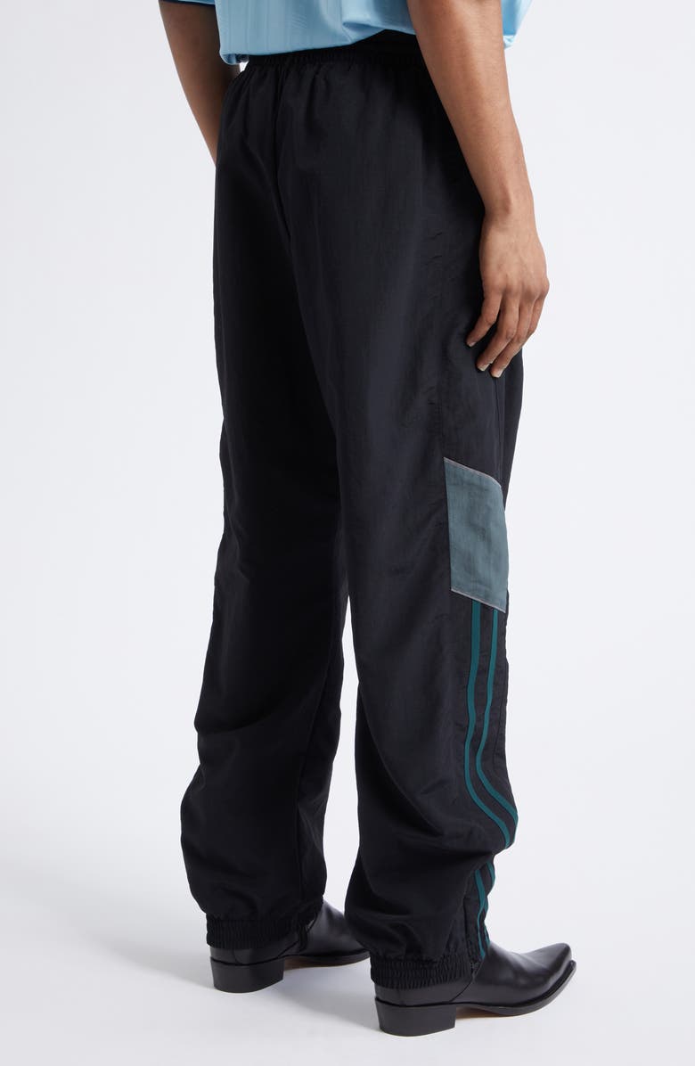 Martine Rose Paneled Nylon Track Pants, Alternate, color, Black Teal