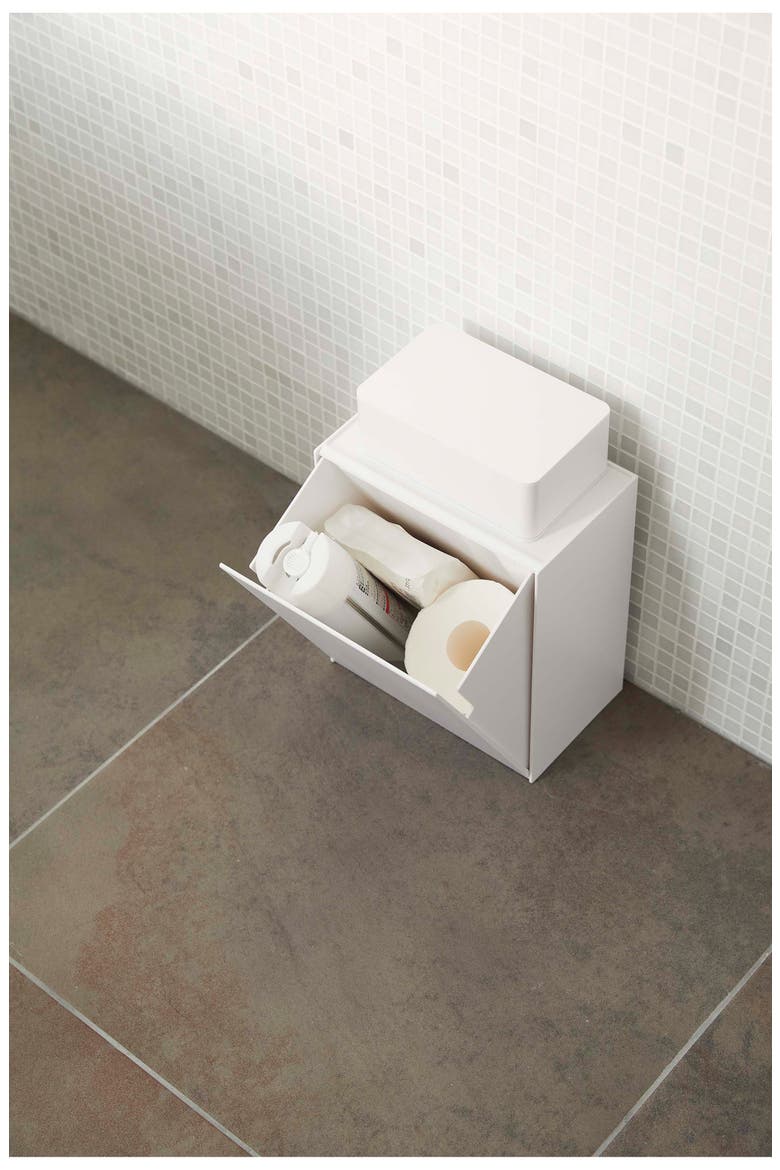 Wall Mounted Storage & Trash Bin, Alternate, color, WHITE