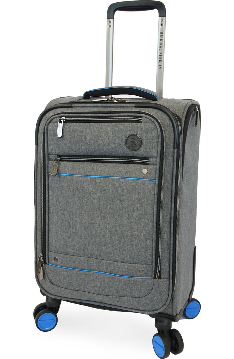 Original Penguin Havenport XL 3-Piece Softside Luggage Set, Alternate, color, Grey Crosshatch/ Blue