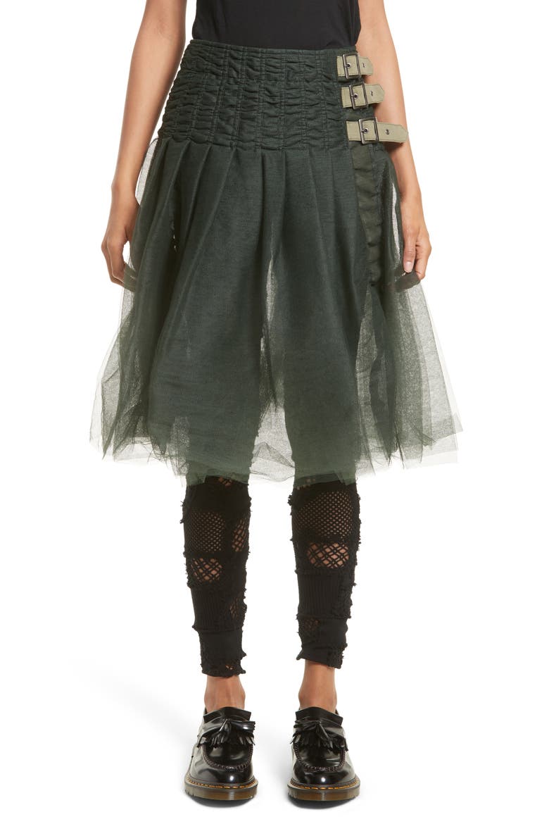 Tulle Skirt, Main, color, KHAKI