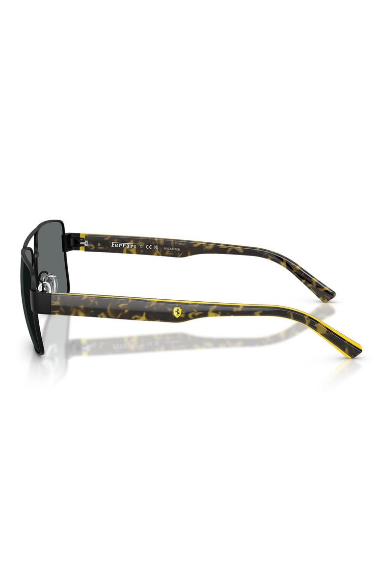 59mm Polarized Rectangular Sunglasses, Alternate, color, BLACK MATTE / POLAR DARK GREY