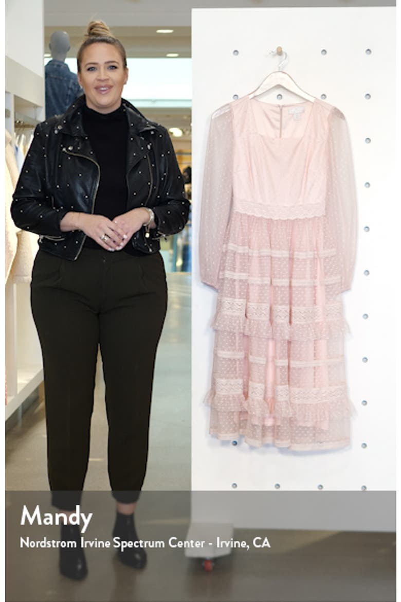 Tiered Ruffle Long Sleeve Lace Midi Dress video