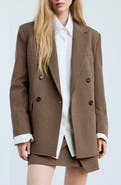 MANGO Houndstooth Double Breasted Blazer