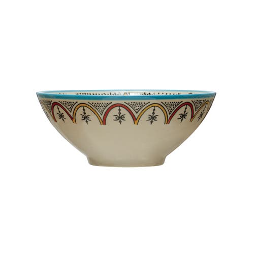 Storied Home Hand Painted Stoneware Bowl In Neutral