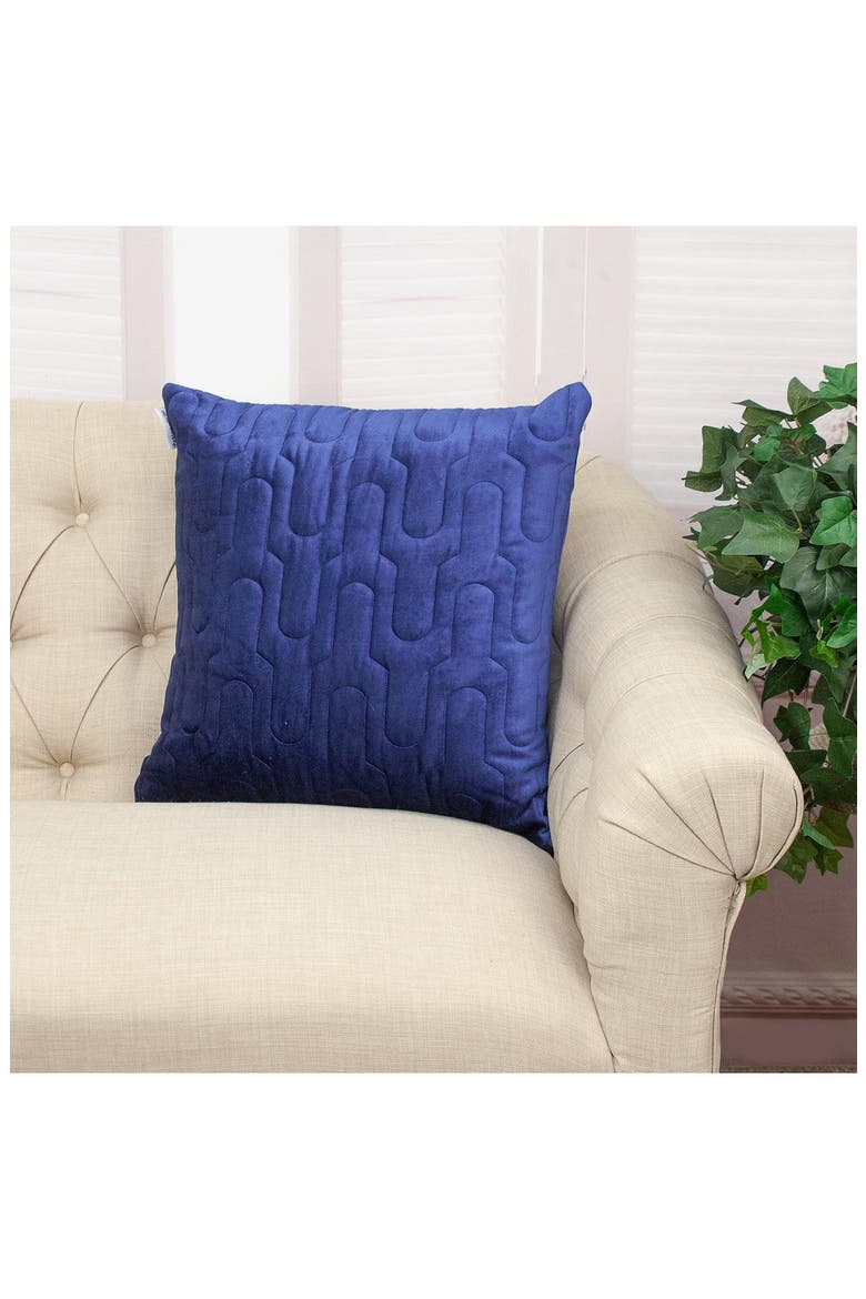 Basil Quilted Velvet Throw Pillow, Alternate, color, BLUE