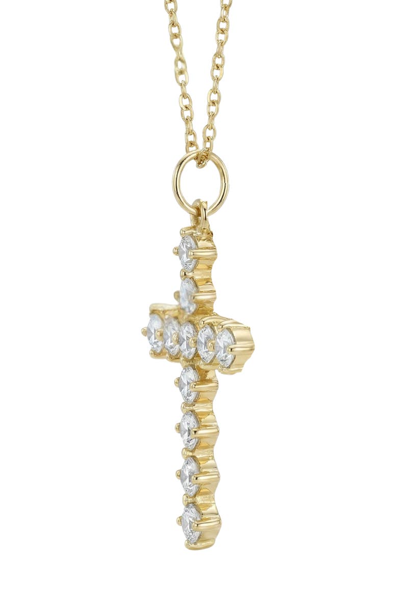 Cubic Zirconia Cross Pendant Necklace, Alternate, color, GOLD
