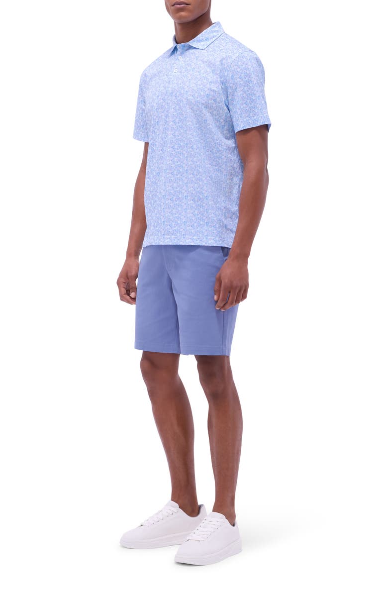 Bugatchi Victor OoohCotton<sup>®</sup> Leaf Print Polo, Alternate, color, Ice