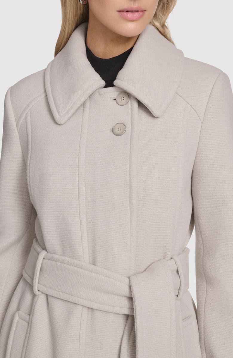 Andrew Marc Lawley Wool Blend Belted Trench Coat, Alternate, color, Pearl