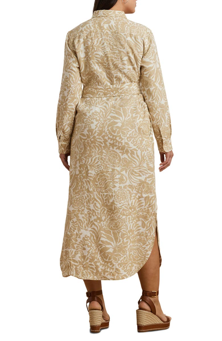 Lauren Ralph Lauren Floral Long Sleeve Linen Shirtdress, Alternate, color,
