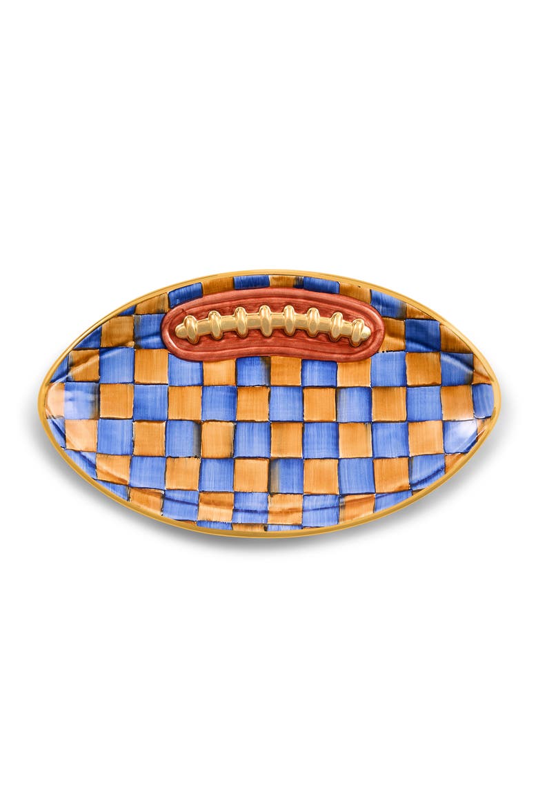 Royal Check Football Serving Tray, Alternate, color, ORANGE