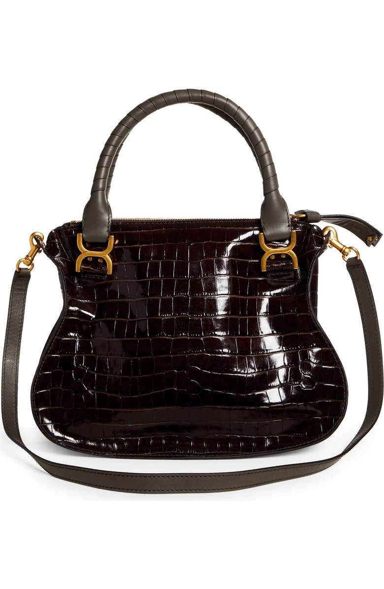 Chloé Medium Marcie Croc-Embossed Leather Top Handle Bag, Alternate, color,
