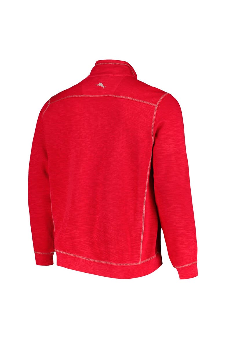 Men's Tommy Bahama Crimson Oklahoma Sooners Sport Tobago Bay Tri-Blend Mock Neck Half-Zip Jacket, Alternate, color, Crimson