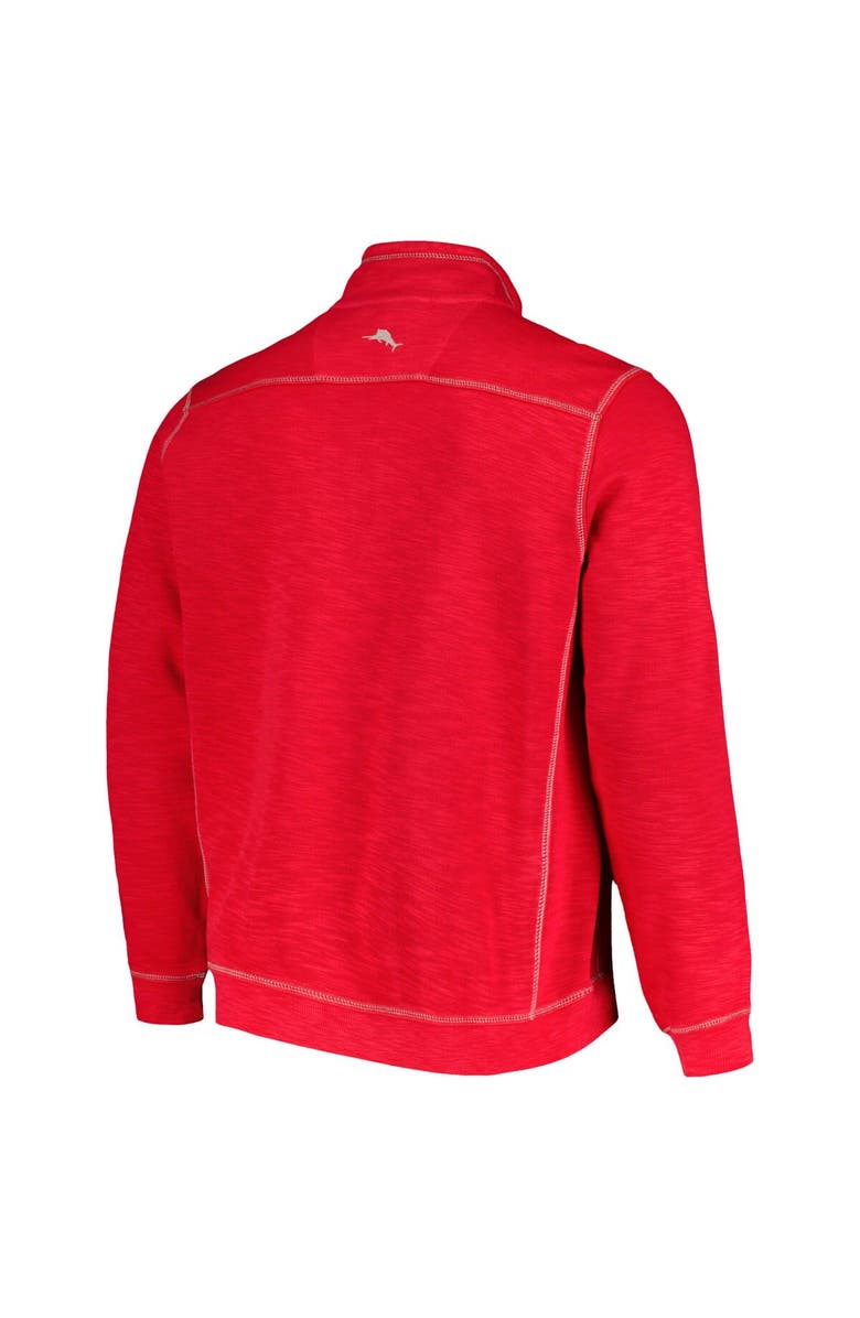 Tommy Bahama Men's Tommy Bahama Crimson Oklahoma Sooners Sport Tobago Bay Tri-Blend Mock Neck Half-Zip Jacket, Alternate, color, Crimson
