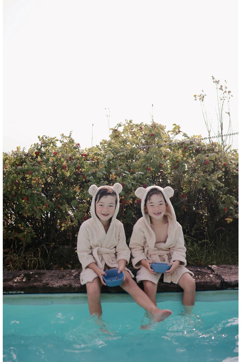 Bear Organic Cotton Terry Robe, Alternate, color, FOG