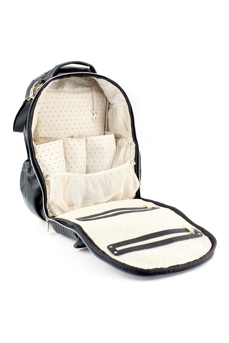 Boss Faux Leather Diaper Bag, Alternate, color, BLACK/ GOLD STUDS