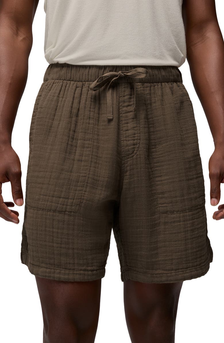 prAna Hideaways Organic Cotton Drawstring Shorts, Alternate, color, Mud
