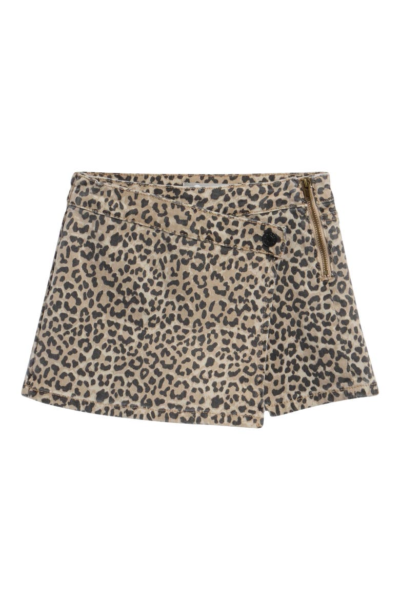 Kids' Leopard Print Overflap Skort, Main, color, TAN LEOPARD
