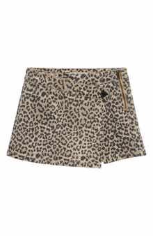 Kids' Leopard Print Overflap Skort