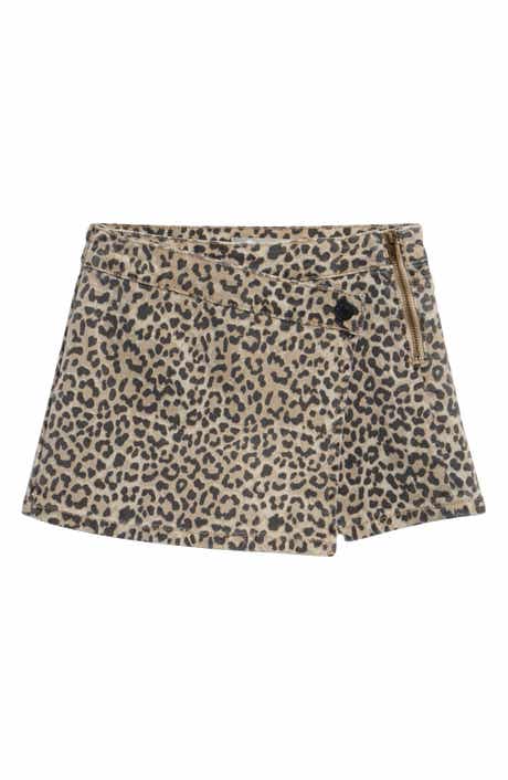 Kids' Leopard Print Overflap Skort