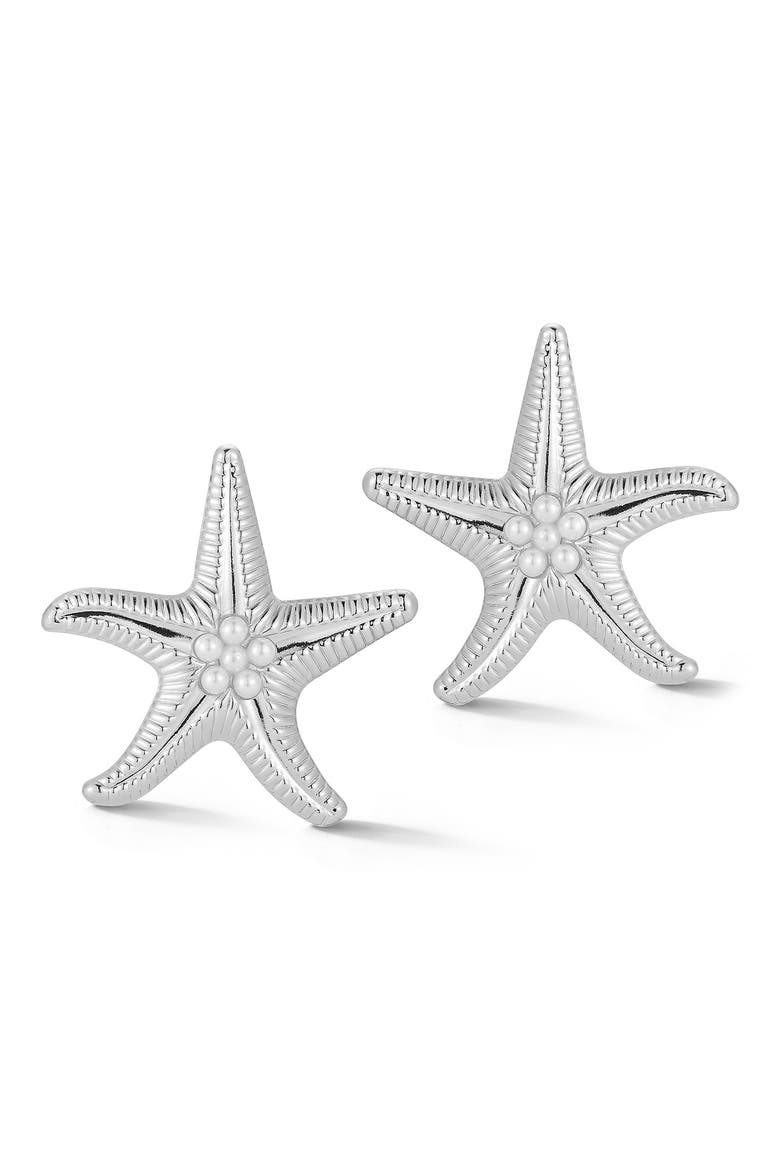 Starfish Earrings, Main, color, SILVER
