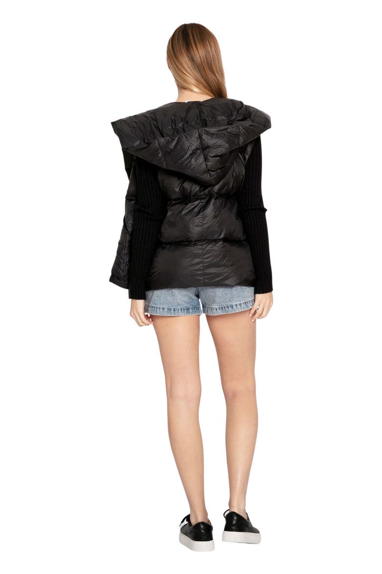 Over My Head Hooded Puffer Vest, Alternate, color, Black