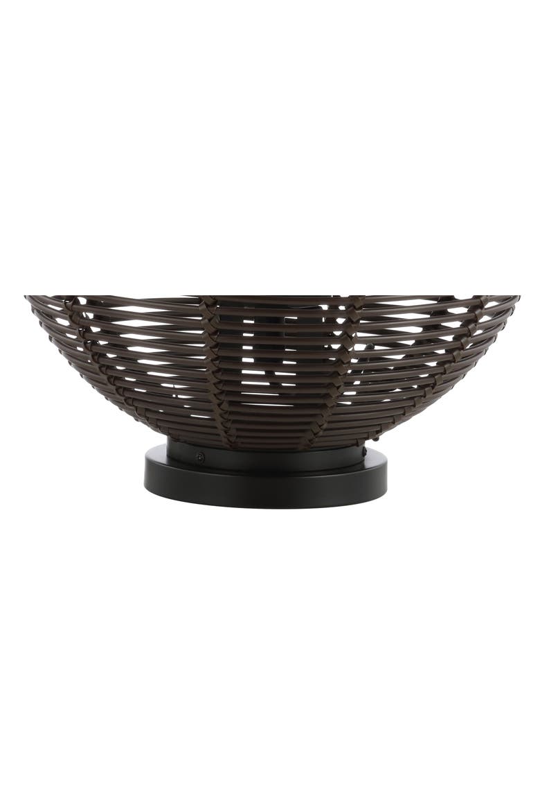 Jigu 22" Outdoor Woven Globe Asian LED Lantern, Coffee, Alternate, color, Coffee