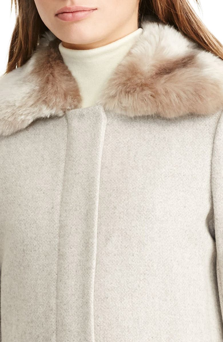 Lauren Ralph Lauren Wool Blend Coat with Faux Fur Collar, Alternate, color, 