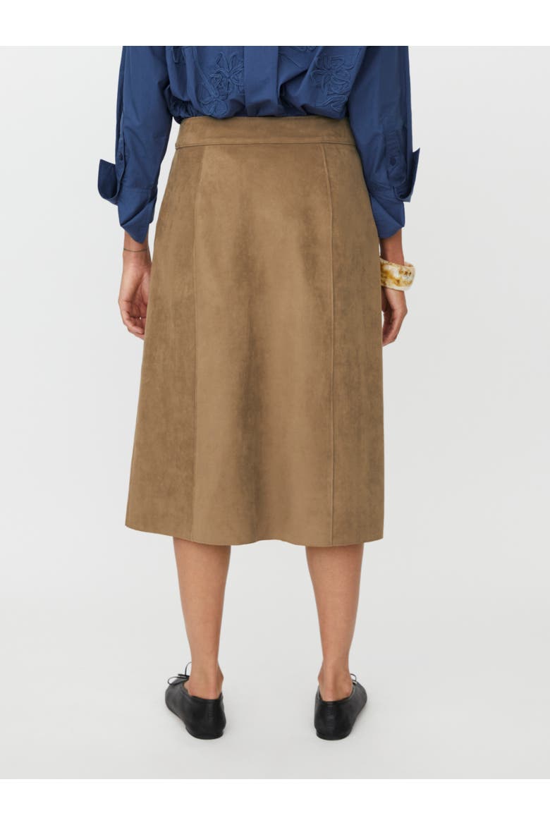 MaSynnora Button Front Midi Skirt, Alternate, color, Otter