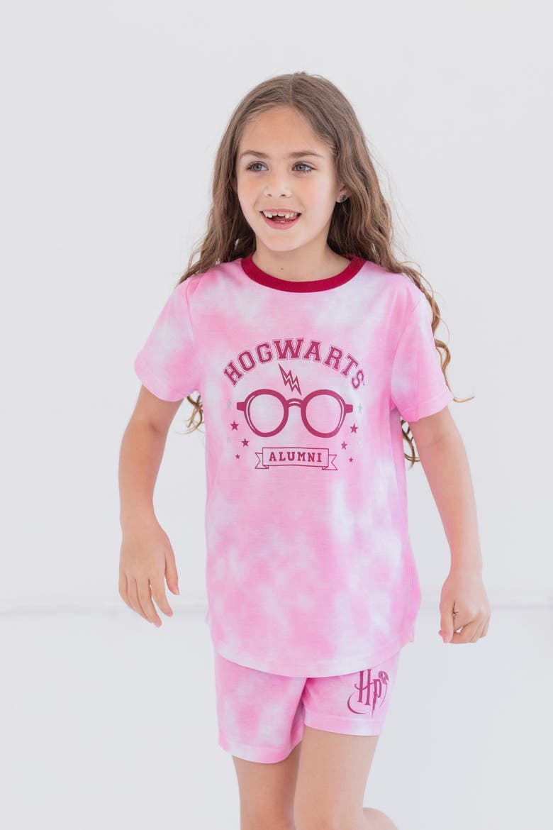 2-Piece Pajama Shirt and Shorts Set, Alternate, color, Pastel Pink Tie Dye