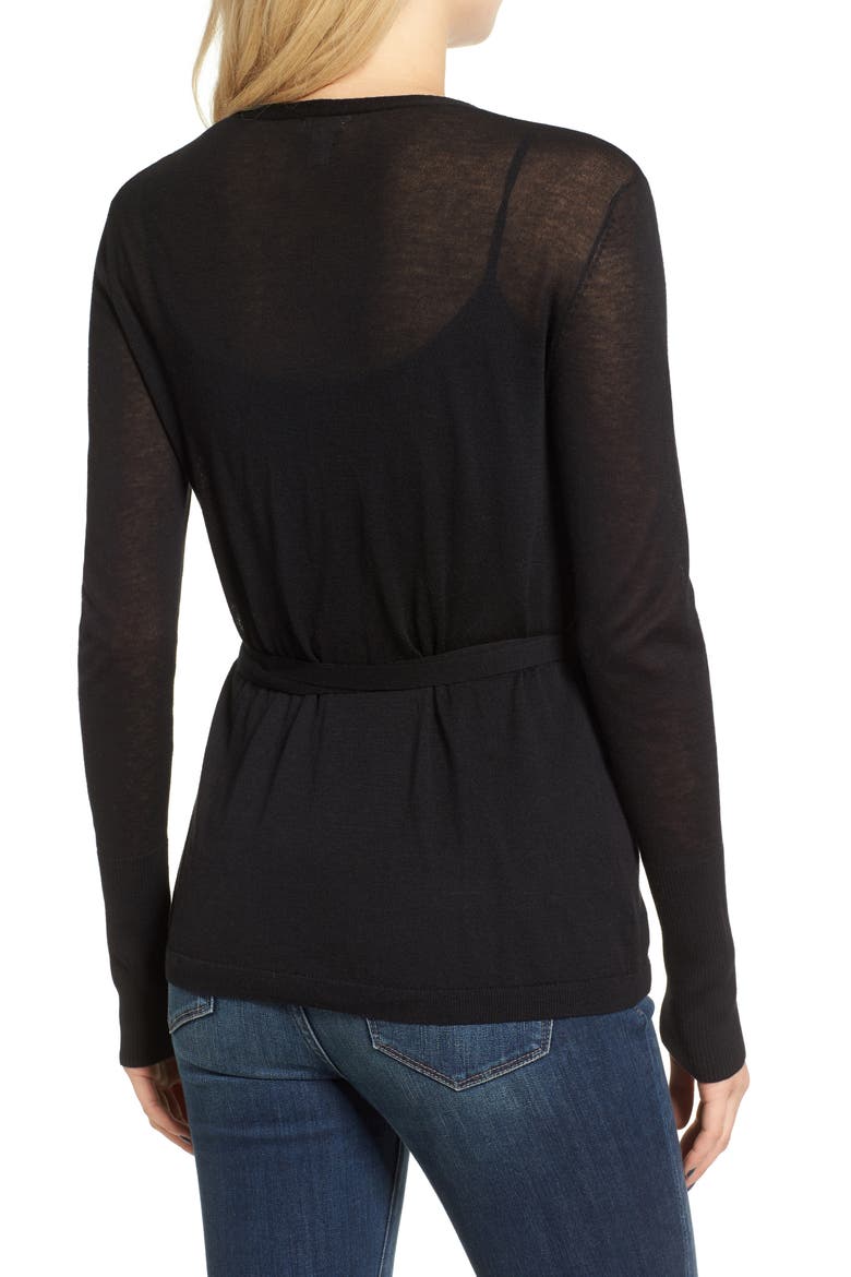 Wrap Cardigan, Alternate, color, BLACK