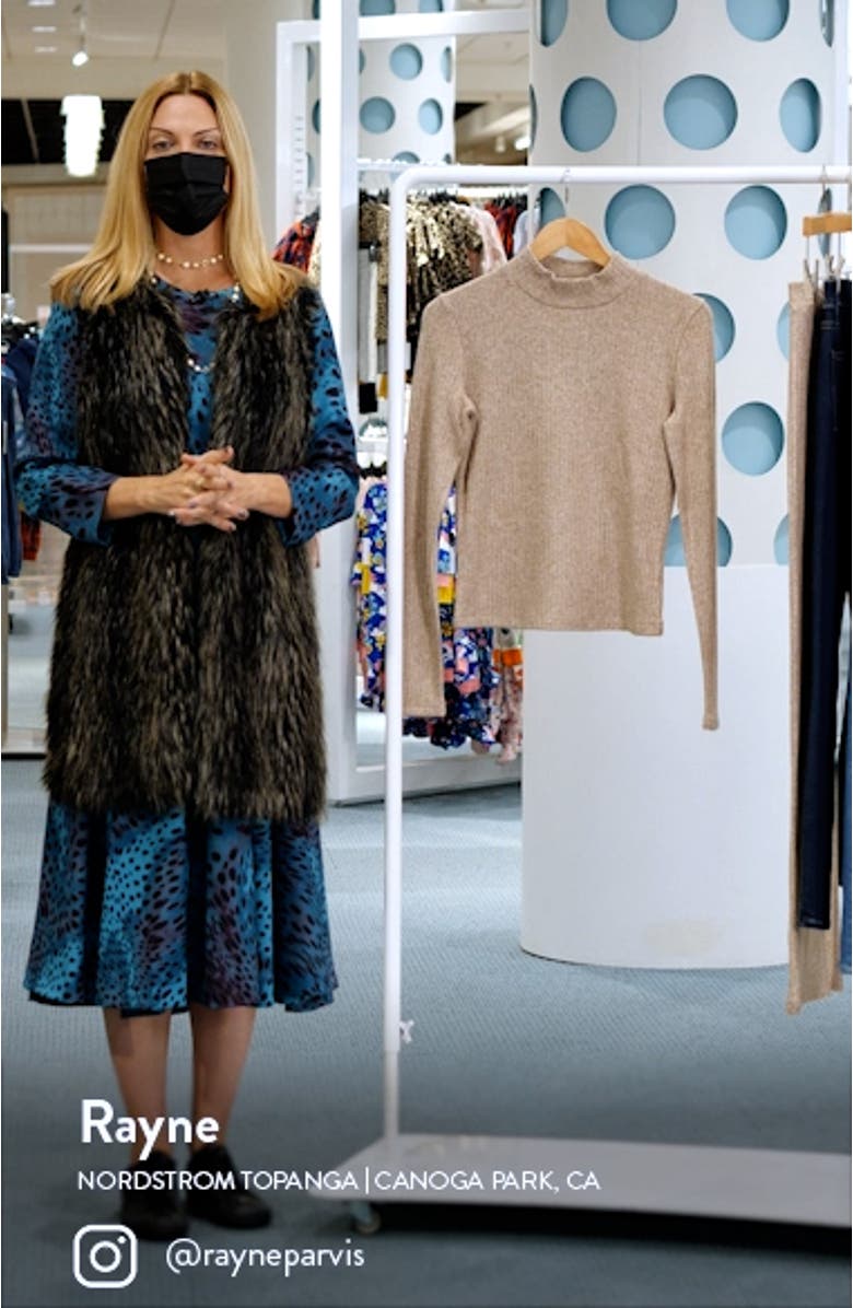 Rib Long Sleeve Mock Neck Sweater, sales video thumbnail