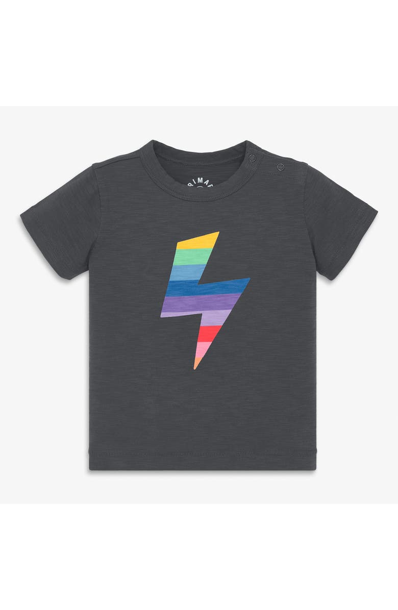 Primary Baby Rainbow Bolt Tee, Main, color, Asphalt Rainbow Bolt