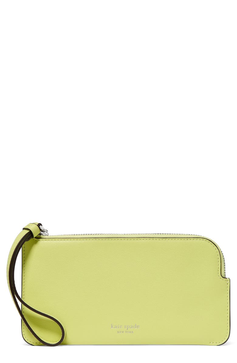 Kate Spade New York small zippy pebble leather wristlet, Main, color, Bosc Pear