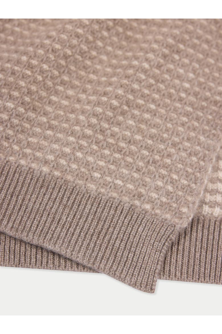Cashmere Waffle Knit Scarf, Alternate, color, taupe